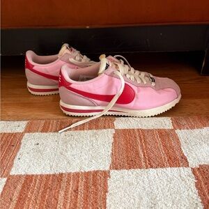 Nike Women's Pink and Red Cortez sneakers